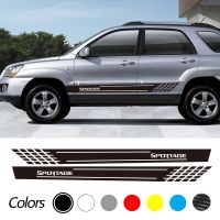 2PCS Car Stickers Decals Side Skirt Stripes Reflective Auto Vinyl Decoration Films Door Accessories For Kia Sportage 3 4 QL