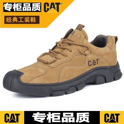 【Original Label】CAT ˉ Carter ˉ Mens Shoes, Mens Casual Leather Shoes, Genuine Leather Work Clothes Shoes, Low Top Sports Leather Shoes