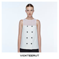 VICKTEERUT (ราคาปกติ 8,750-.) Re-Edition Double Breasted Sleeveless Blouse เสื้อแขนกุด กระดุมสองแถว