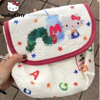 HOT★Hello Kitty Shoulder Bags Women New Fashion Embroidery White Cute Crossbody Bags For Y2k Girls Korean Sanrio Kawaii Bags Female