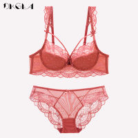 Comfortable Thin Brassiere Bandage Sexy Bra And Panties Sets Lace Underwear Plus Size D E Cup Embroidery Bras Women Lingerie Set