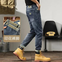 Factory Outlet Spring And Summer Thin MenS Jeans Straight Tube Slim -Fitting Pants Elastic Casual Korean Trendy