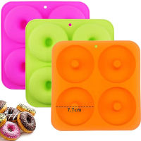 4 Donut แม่พิมพ์เค้กช็อกโกแลตขนม Baking PAN Non-Stick ซิลิโคนแม่พิมพ์เค้กเตาอบเบเกอรี่เครื่องมืออุปกรณ์ตกแต่งเค้ก-cijiha