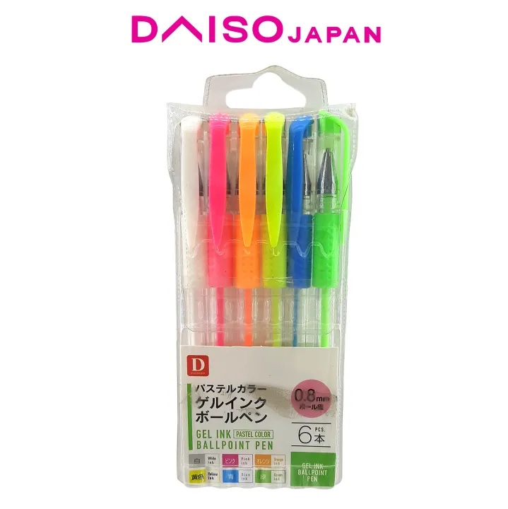 Daiso Gel Ink Ballpoint Pen Set 6 pcs 0.8mm Lazada PH