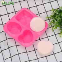 【YY】Round Oval Heart Square Shape Handmade Soap Mold Soap Making 4 Cavity Soap Molds Portable Unique Soap Making Tools Silicone