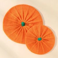 Autumn Winter Parent-child Knitted Hat 2023 Halloween Pumpkin Warm Belle Knitted Hat Happy Thanksgiving Day Hat Gifts