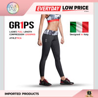 กางเกงออกกำลังกาย สำหรับผู้หญิง FULL LENGTH COMPRESSION LEGGING  POWER FLOWER สีดำ Size.M แบรนด์ GR1PS จาก Ai Retail