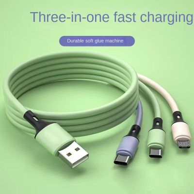 Liquid Silicone Data Cable Fast Charging Android 5A Fast Charging One For Three Charging Cable For Apple Huawei Type-c