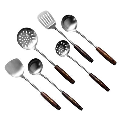 Kitchen Utensils Wok Spatula and Ladle Tool Set Spatula for Stainless Steel Cooking Equpment Kitchen Accessories