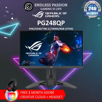 ASUS ROG Swift Pro PG248QP NVIDIA G-SYNC esports gaming monitor -24.1-inch  FHD, 540 Hz (OC), Esports-TN panel, NVIDIA Reflex Analyzer, ULMB 2