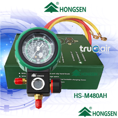 เกจวัดน้ำยา แอร์ หัวเดี่ยว HONGSEN HS-M480AH พร้อมสาย36"วัดได้ทุกน้ำยา