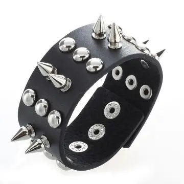 Spike Bracelet with Black Cord