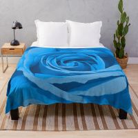 XZX180305  Blue Rose Flannel Throw Blanket Valentines Day Romantic Theme Flower Pattern Gift Lightweight w a rm Super Soft King Queen Size