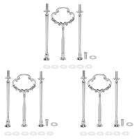 3Set 2 3 Tier Cake Plate Stand Heavy Metal Center Handle Fitting Hardware Rod Shape:Ornate Victoriana