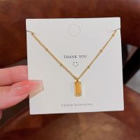 [COD] Guofeng New Luxury Ladies Advanced Design BRIC Titanium Necklace Exquisite Pendant Clavicle Chain Wholesale