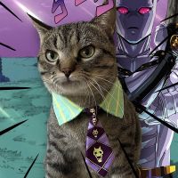 Yoshikage Kira cat tie JOJOs Bizarre Adventure pet collar puppy bow tie cos photo decoration supplies