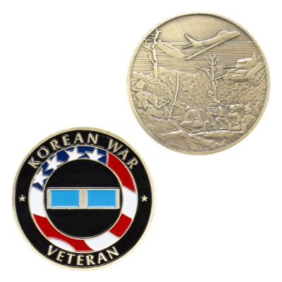 【CC】♛▤  States Korean War Veteran Commemorative Coin SolidersTank and Aircraft Souvenir Plated