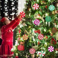 2024 New Years Eve Decorations Xmas Tree Decorations Candy Themed Christmas Ornaments Noel Candy Hanging Pendants Merry Christmas Party Décor Happy New Year 2024 Decorations Sweet Candy Ornaments For Christmas Festive Xmas Tree Candy