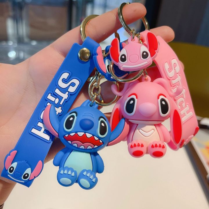 yf-new-keychains-fruit-ilaveros-car-handbag-accessories-lilo-stitches-pink-anime-keyring