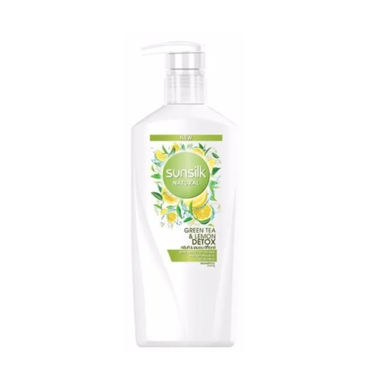 SUNSILK NATURAL Shampoo ซันซิล แชมพู Green Tea & Lemon Detox 450ml