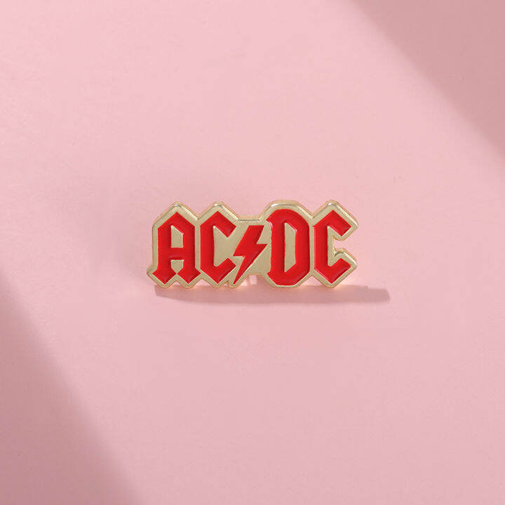 ACDC Brooch Music Lapel Pushpin 80s Rock Band Music Fan Gift Metal Badge Lazada PH