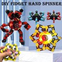 【Junjun】Spinner ของเล่น,DIY ปลายนิ้วตลก Sensory Spinners,Deformable Creative Mechanical Glowing Gyro Toy