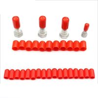 【DT】 hot  Red 3 4 5 6 8 10 12mm End cap PVC Plastic Cable wire  thread cover vinyl End cap PVC terminal protector pole tube pipe protector