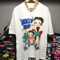 เสื้อปักมือทำเอง ไม่ซ้ำใคร อก44" ยาว27" ลาย betty boop ..