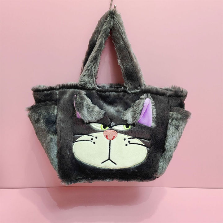 baolongxin-ตุ๊กตาแมวการ์ตูนญี่ปุ่น-ตุ๊กตาแมวลูซิเฟอร์มือจับความจุมาก-tas-kosmetik-กล่องข้าวกลางวันกระเป๋าผ้ากำมะหยี่ซื้อของ