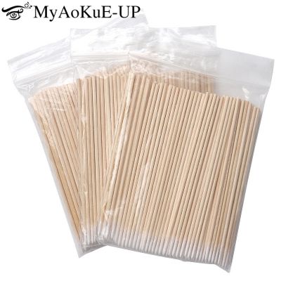 ✾❇✵ 500pcs wood cotton swab Ear cleaning Stick Cotton buds Disposable eyelash extension microbrush cotton rod ear wax removal tool