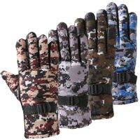 hotx【DT】 Camo Cotton Ski Warm Wool Thick Gloves Wind Resistance Fashion Cycling