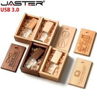 Crystal Wooden Box USB 3.0 Flash Drive 4GB 8GB 16GB 32GB 64GB 128GB Photography Gifts Pen Drives Custom LOGO Memory Stick U Disk