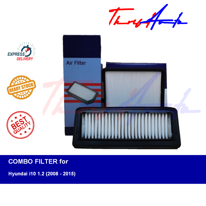 COMBO Filters (Aircon & Engine) for Hyundai i10 1.2 (2008 2015) Lazada PH