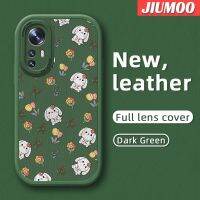 JIUMOO เคสสำหรับ Xiaomi 12 Lite 12 Pro,เคสโทรศัพท์บางลายกระต่ายดอกไม้แฟชั่นดีไซน์ใหม่นุ่มหนังฝาปิดด้านหลังเลนส์เต็มรูปแบบเคสป้องกันกล้องเคสกันกระแทก