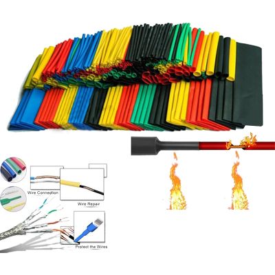 【cw】 164pcs/Set shrink kit Insulation Sleeving termoretractil Polyolefin Shrinking Assorted Shrink Tubing Wire Cable