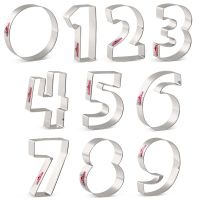 KENIAO Numbers Cookie Cutter - Number 0 1 2 3 4 5 6 7 8 9 - Kids Biscuit Fondant Bread Sandwich Molds - Stainless Steel Bread Cake  Cookie Accessories