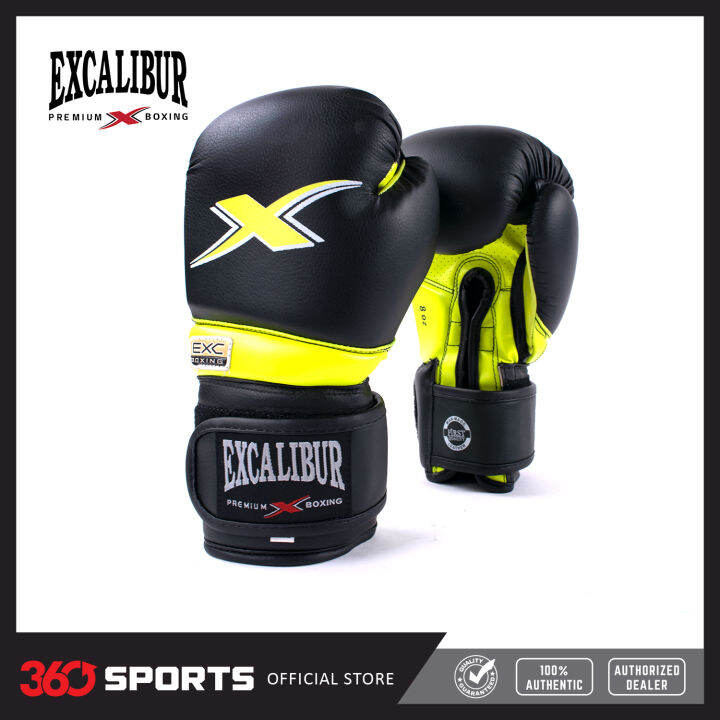 Excalibur LEGACYEVO PU Premium Training Boxing Gloves Black/Lime