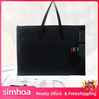 Simhoa กระเป๋าไฟล์จัดเก็บข้อมูลศิลปะการวาดภาพร่างกระเป๋าเครื่องมือและกระดานวาดภาพสีดำ