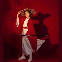 ?Hua mulan hanfu girls domineering costumes Chinese wind woman high-grade g花木兰汉服女童霸气演出服中国风女侠走秀儿童古装高档女孩国学服090504z