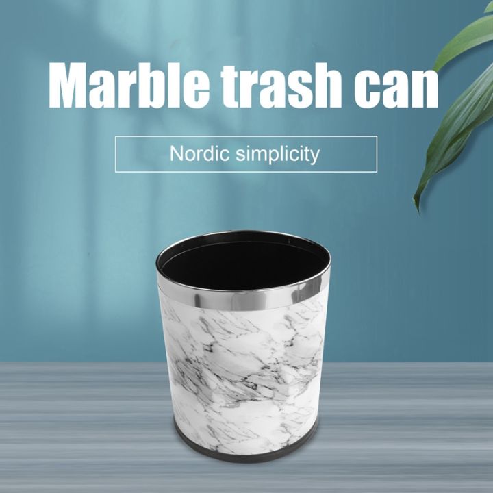marble-pattern-10l-trash-can-bin-buckets-diameter-23cm-height-27cm-waste-bins-living-room-bathroom-kitchen-dustbin-trash-bin