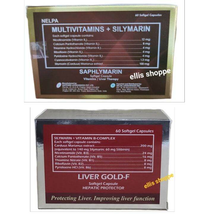 Liver GoldF / Saphlymarin Multivitamins + Silymarin 60 Softgel