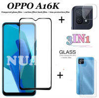 3in1 OPPO A16K ฟิล์มเลนส์กล้อง + ฟิล์มกระจกเต็มจอ+ ฟิล์มหลัง ฟิล์มกันกระแทกขอบดำ