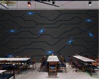 beibehang 3D Black Metal Circuit Board Industrial Decor Wall Paper Technology Company Decor Mural E-sports Hall Internet Bar KTV