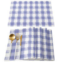 Pastoral Lilac Watercolor Plaid Table Mats for Dining Table Kitchen Decoration Accessories Coffee Table Decor Modern Placemat