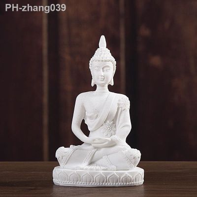Popular Figurine Sandstone Resin Crafts Small Sitting Buddha Decoration Sculpture Home Decoration Accessories Decoration Gifts