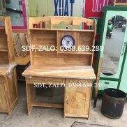 Bàn Học Sinh Gỗ Cao Su 1M Có Đồng Hồ