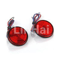 2X Motorcycle Auto Vehicle Moto LED Red Round ke Stop Tail Rear Light Lamp 12V