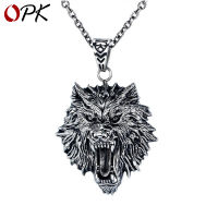 Factory Direct Wholesale Nordic Hip Hop Disco Titanium Steel Mens Necklace Street Trend Retro Wolf Head Pendant Ornaments