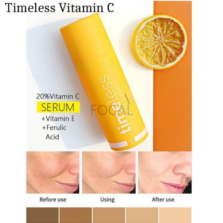 Timeless 20% Vitamin C + E Ferulic Acid Serum 30ml Brighten Skin Tone ...