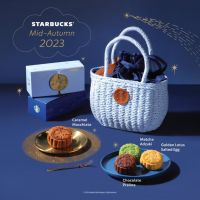 พร้อมส่ง ขนมไหว้พระจันทร์ Starbuck Moon cake 2023 พร้อมกระเป๋าสานสีฟ้า จาก Starbuck Malaysia??